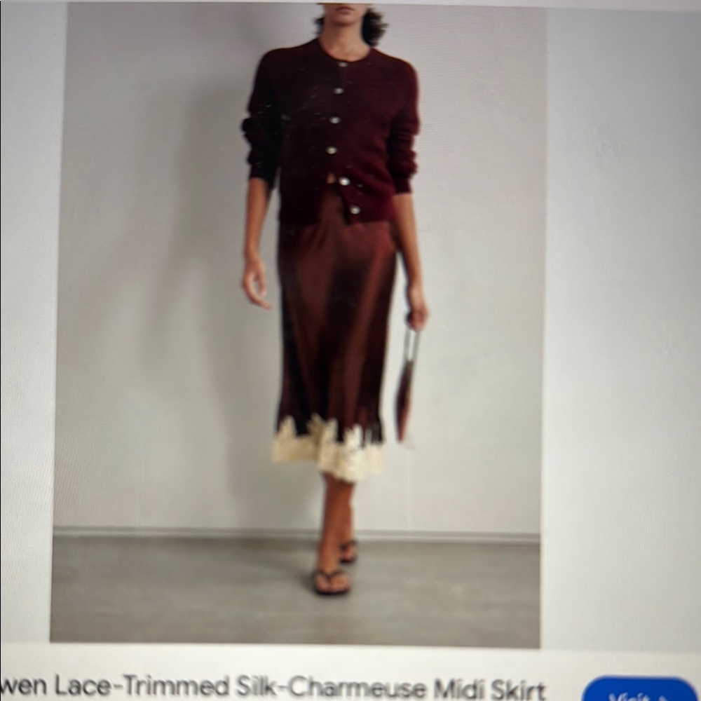 Doen brown Cream Lace Elowen  Midi Skirt
